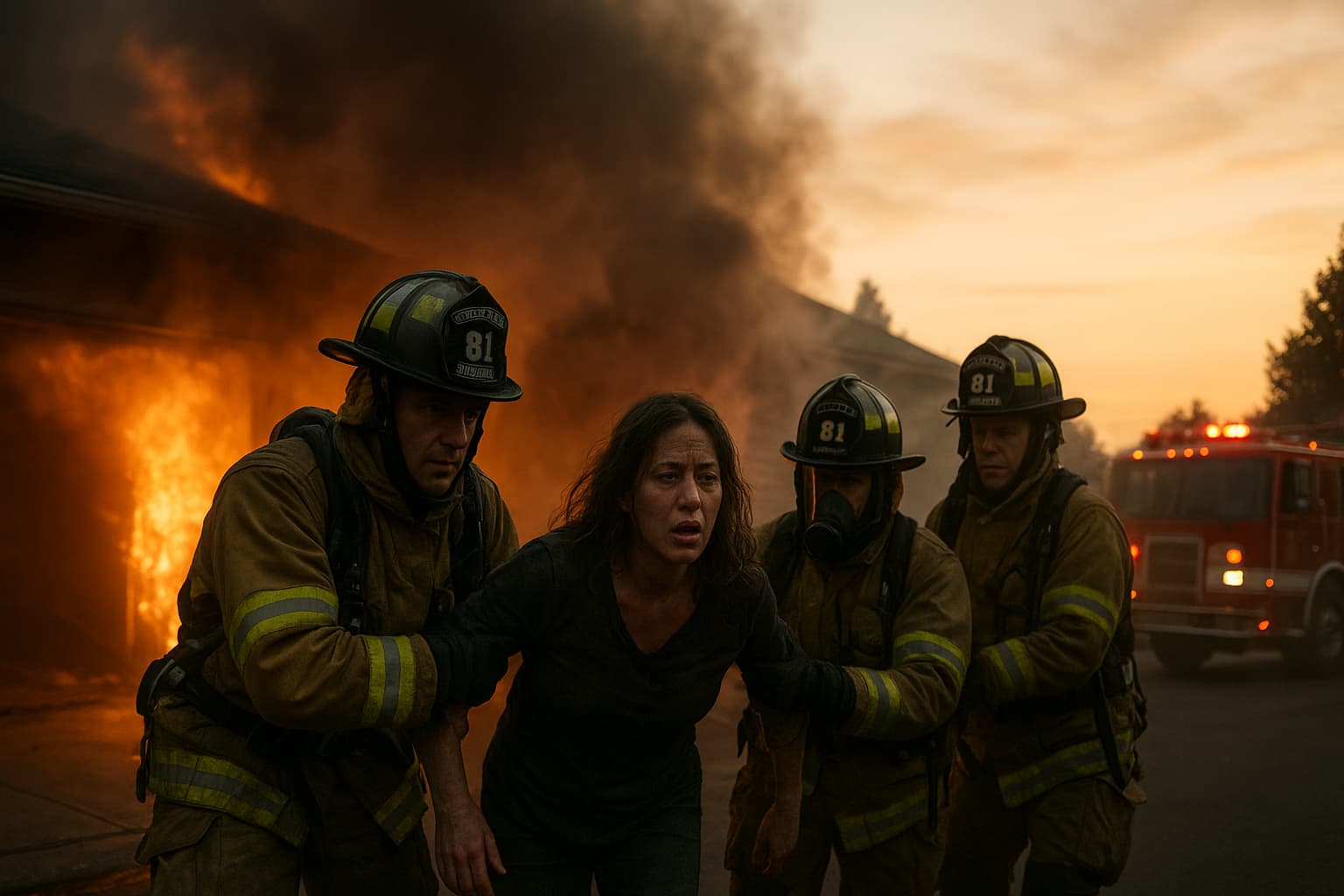 Firefighting Heroes: A Late-Night Rescue From Flames and Smoke!
