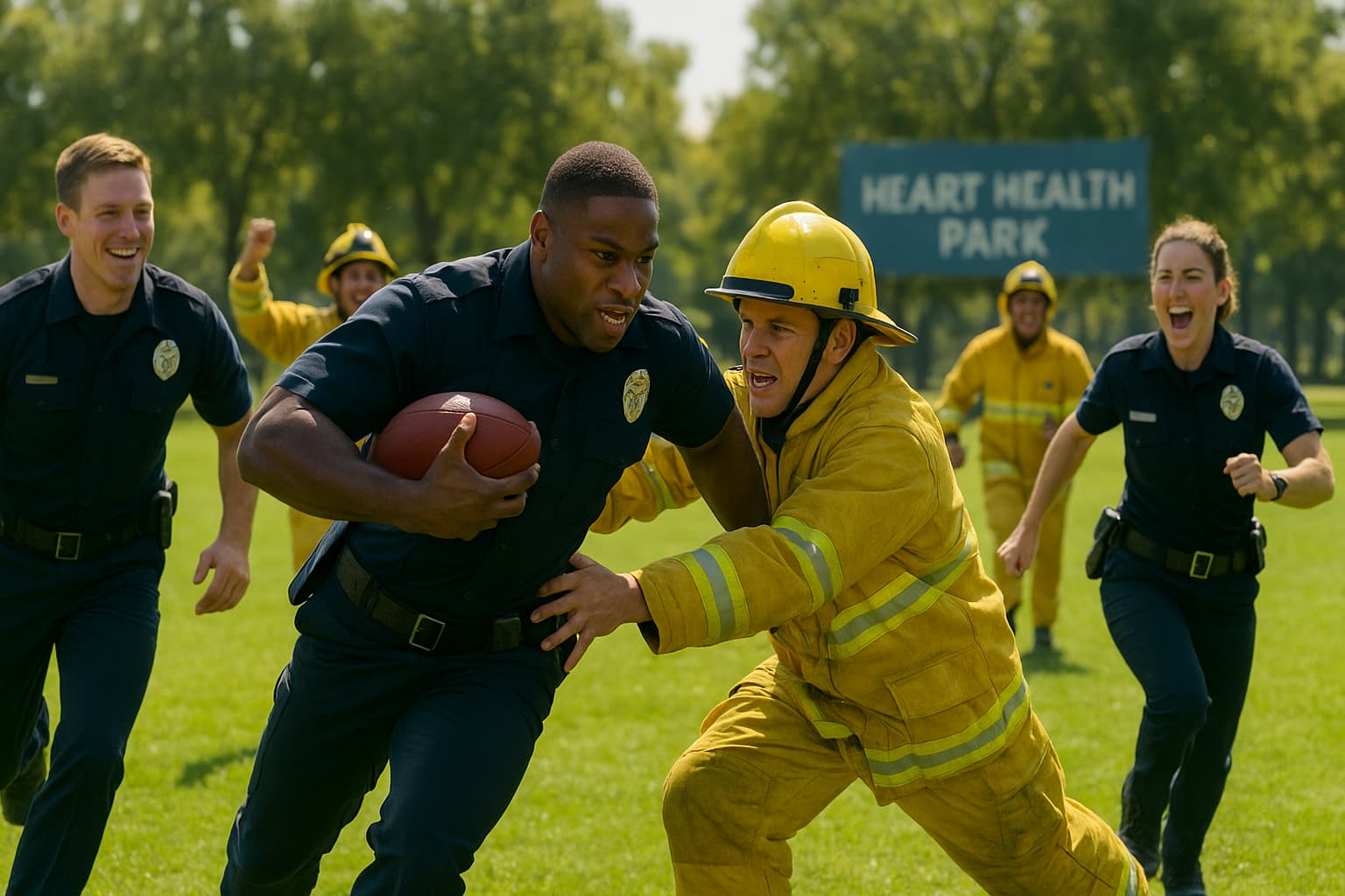When Cops and Firefighters Tackle Charity: The Unlikely Showdown at the Pig Bowl!