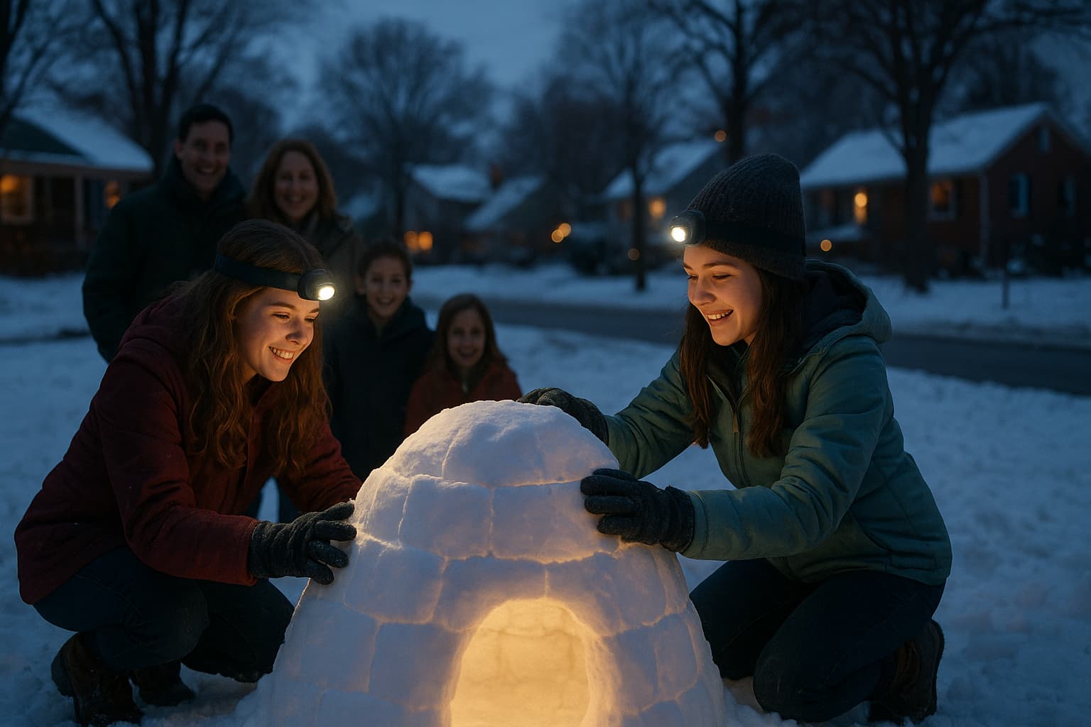 Teens Turn Winter's Chill Into Community Thrill with Heartwarming Igloo