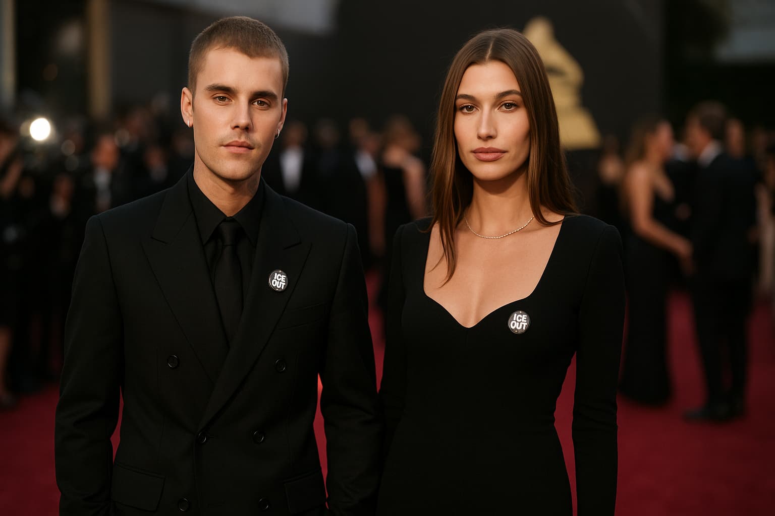 Bieber’s Bold Statement: Fashion, Politics, and Pins at the Grammys!