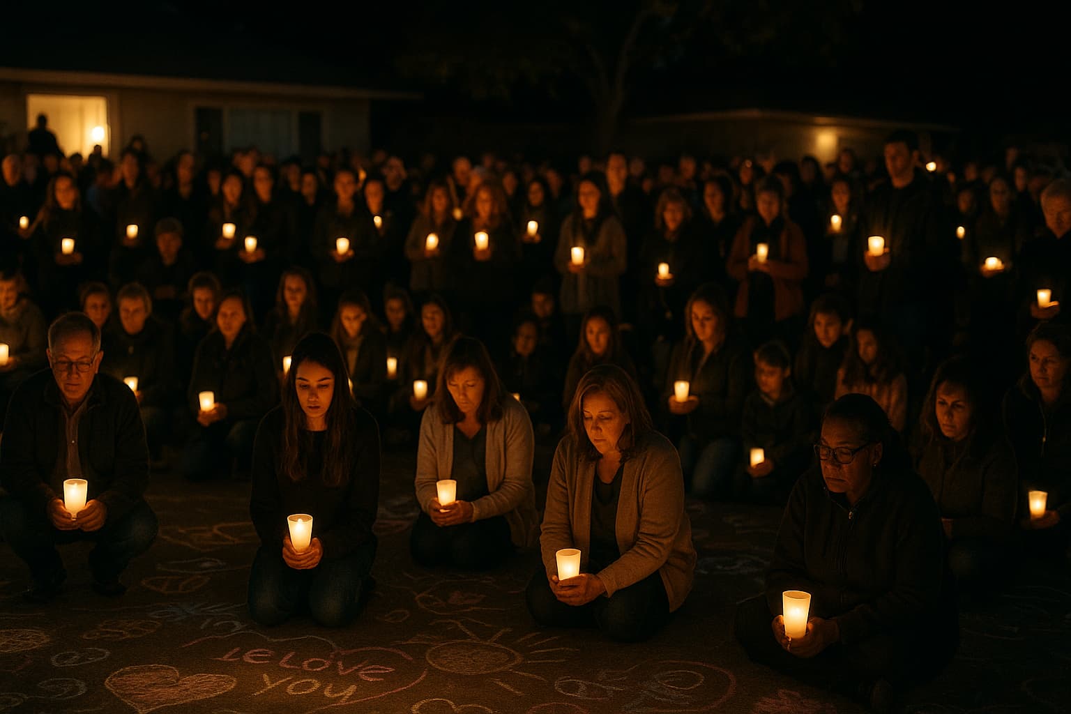 A Heartfelt Vigil: Neighbors Unite to Honor a Family Tragically Lost