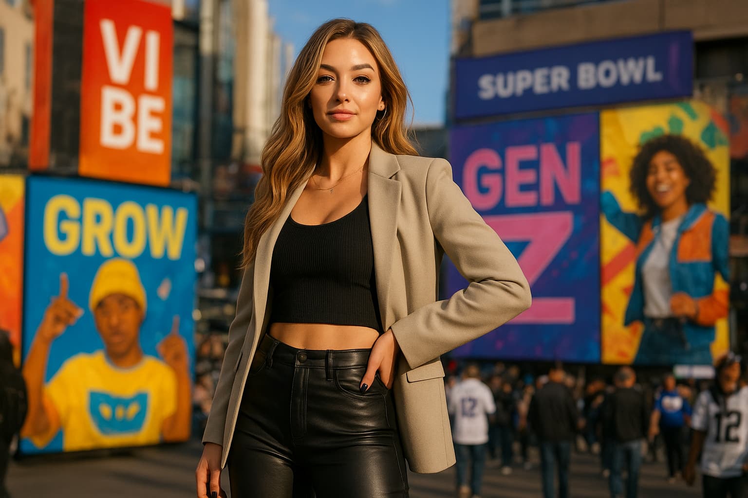Gen-Z Takes the Super Bowl: Gabby McCarthy's Selfies Steal the Show!