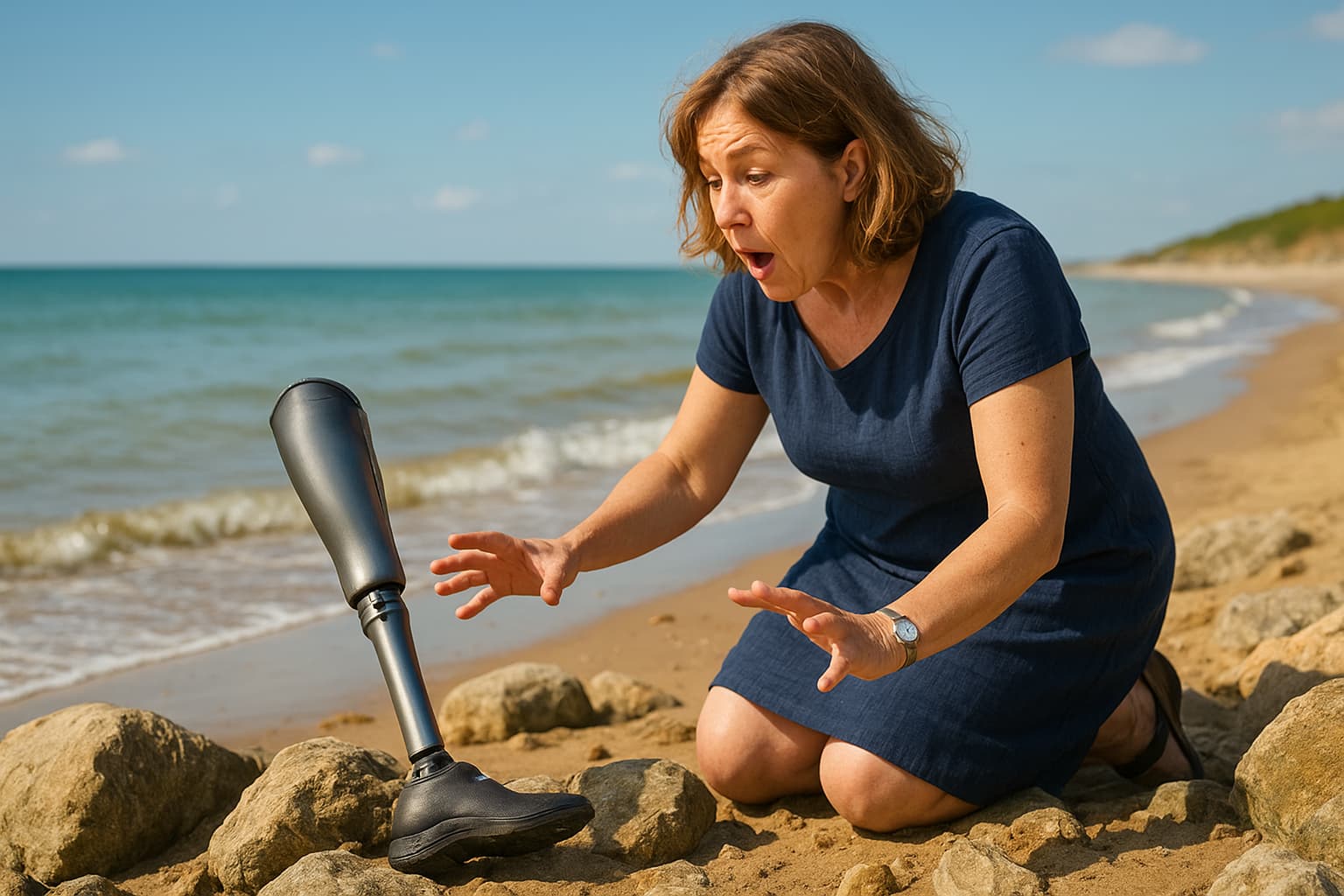 From Sea to Shore: The Heartwarming Reunion of a Woman and Her Lost Leg