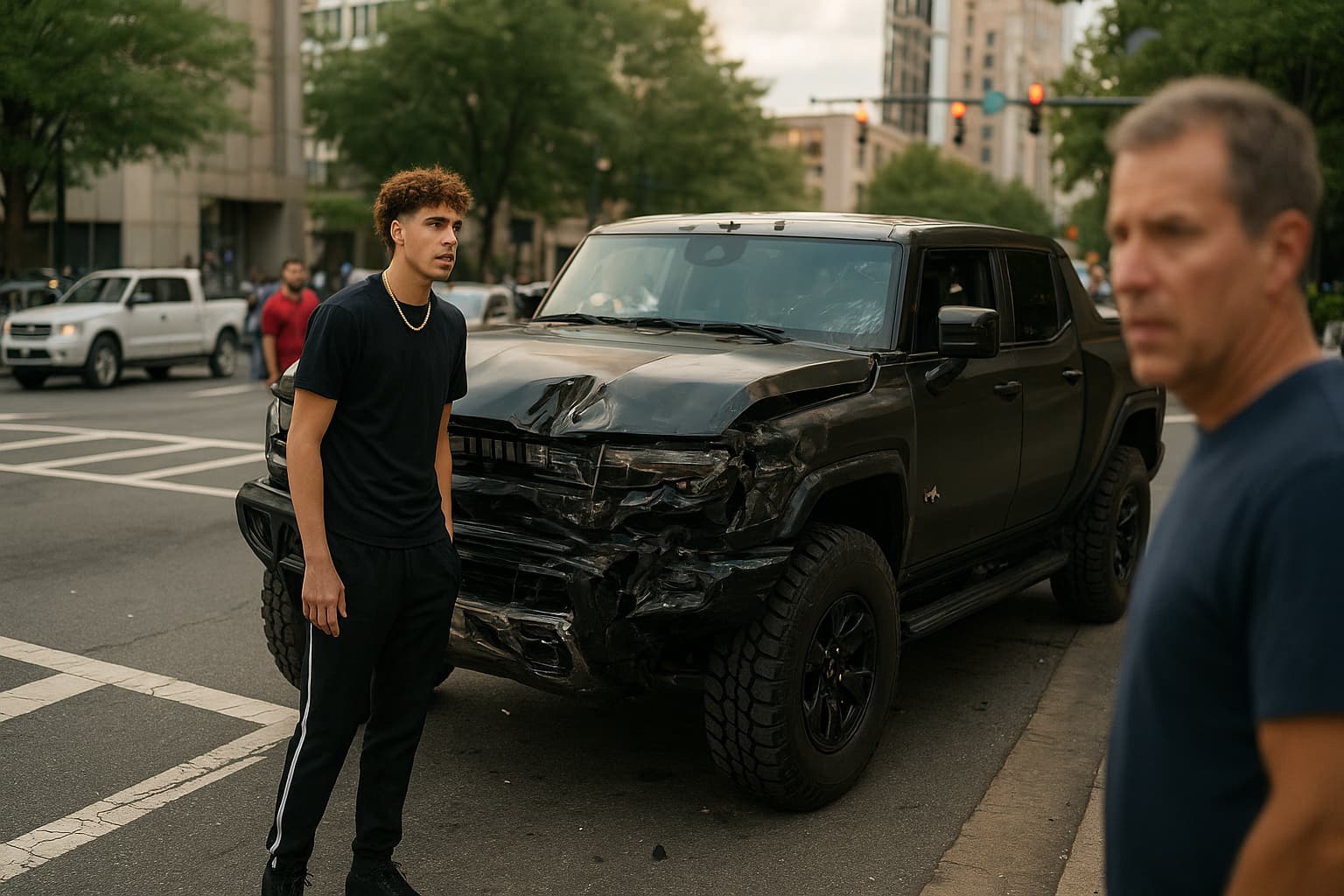 LaMelo Ball's Custom Hummer Takes a Hit: A Crash Caught on Camera!