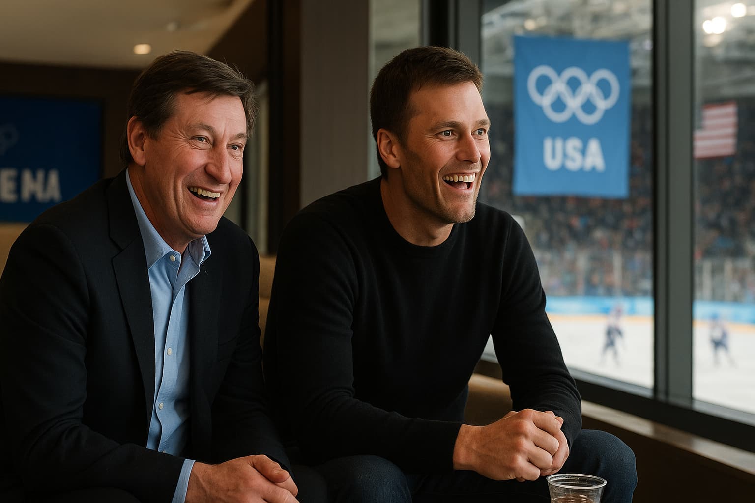 Hockey Meets Football: When Legends Wayne Gretzky and Tom Brady Collide at the Olympics!