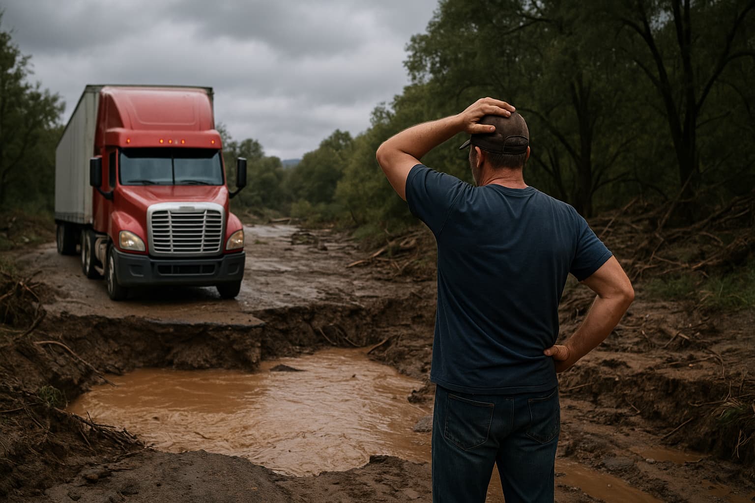 Truck Trouble: How a Pipe Burst Left a Driver in a Jam