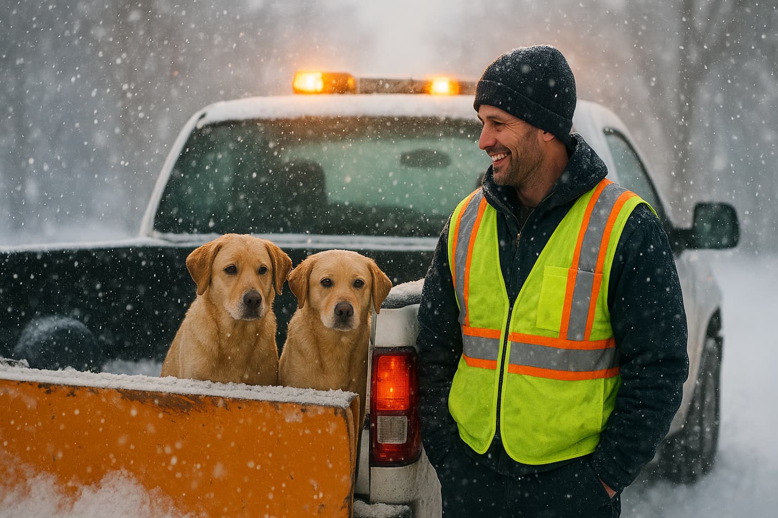 Blizzard Heroes: How a Snow Plow Driver Saved Two Dogs from a Frosty Fate