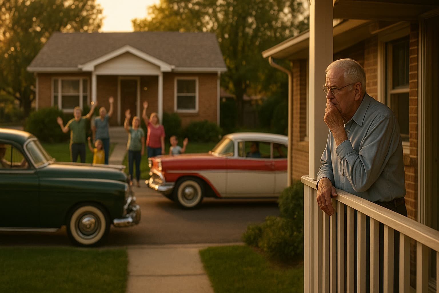 Revving Up Kindness: Community Surprises Man with Cancer in Heartwarming Classic Car Parade