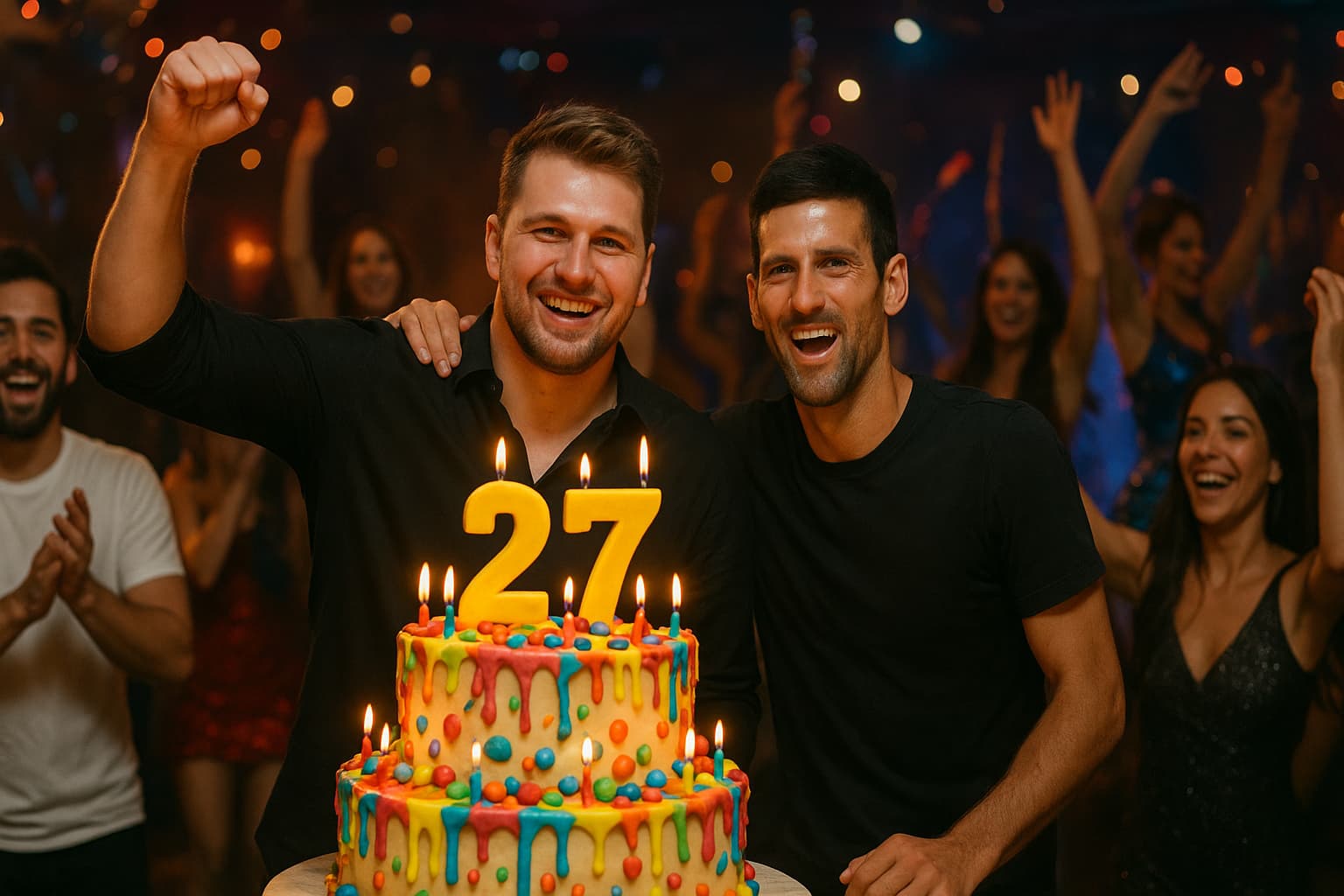 Luka Doncic's Birthday Bash: Where Basketball Meets Birthday Cake with Djokovic!