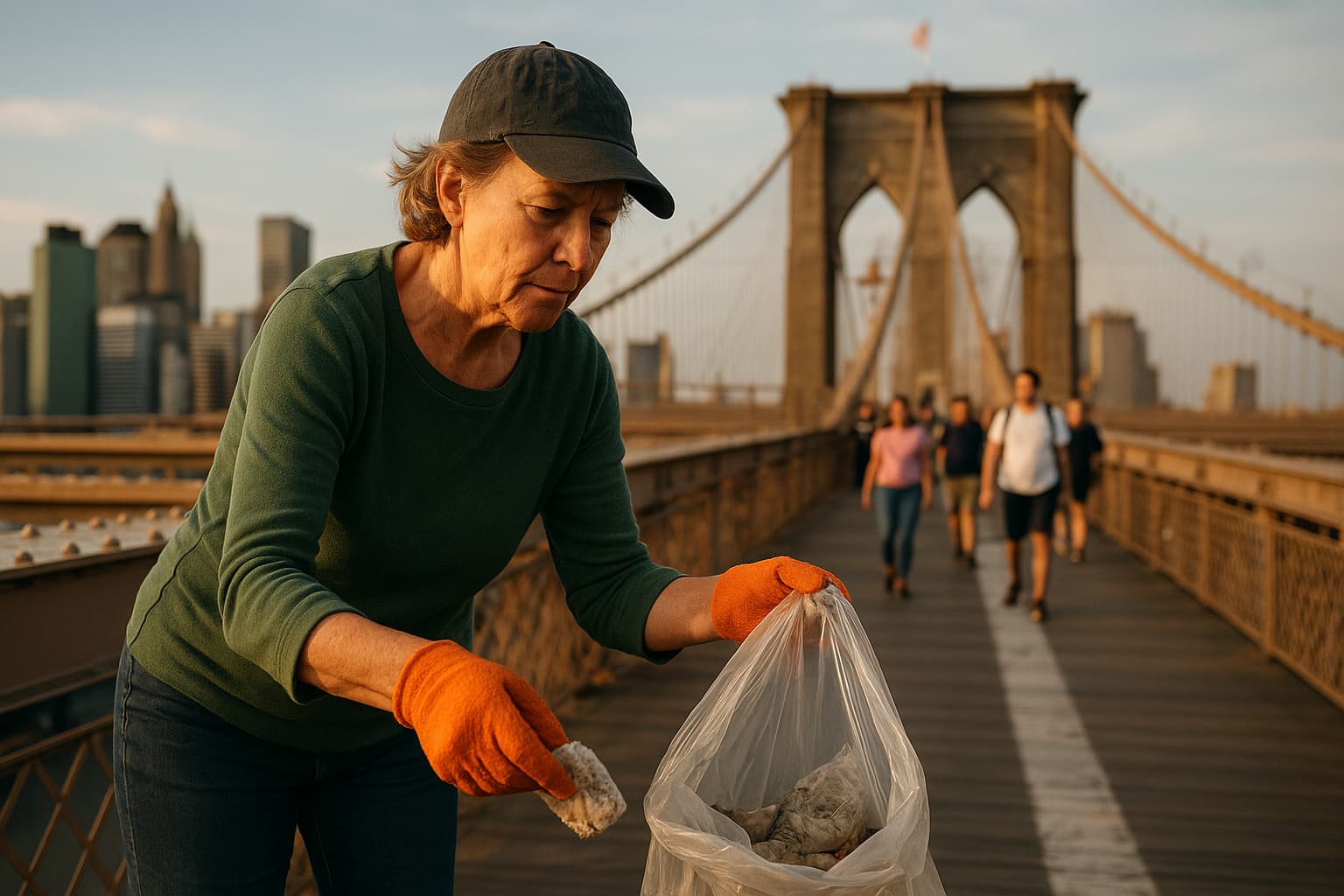 Ellen Baum: The Trash-Busting Hero of Brooklyn Bridge