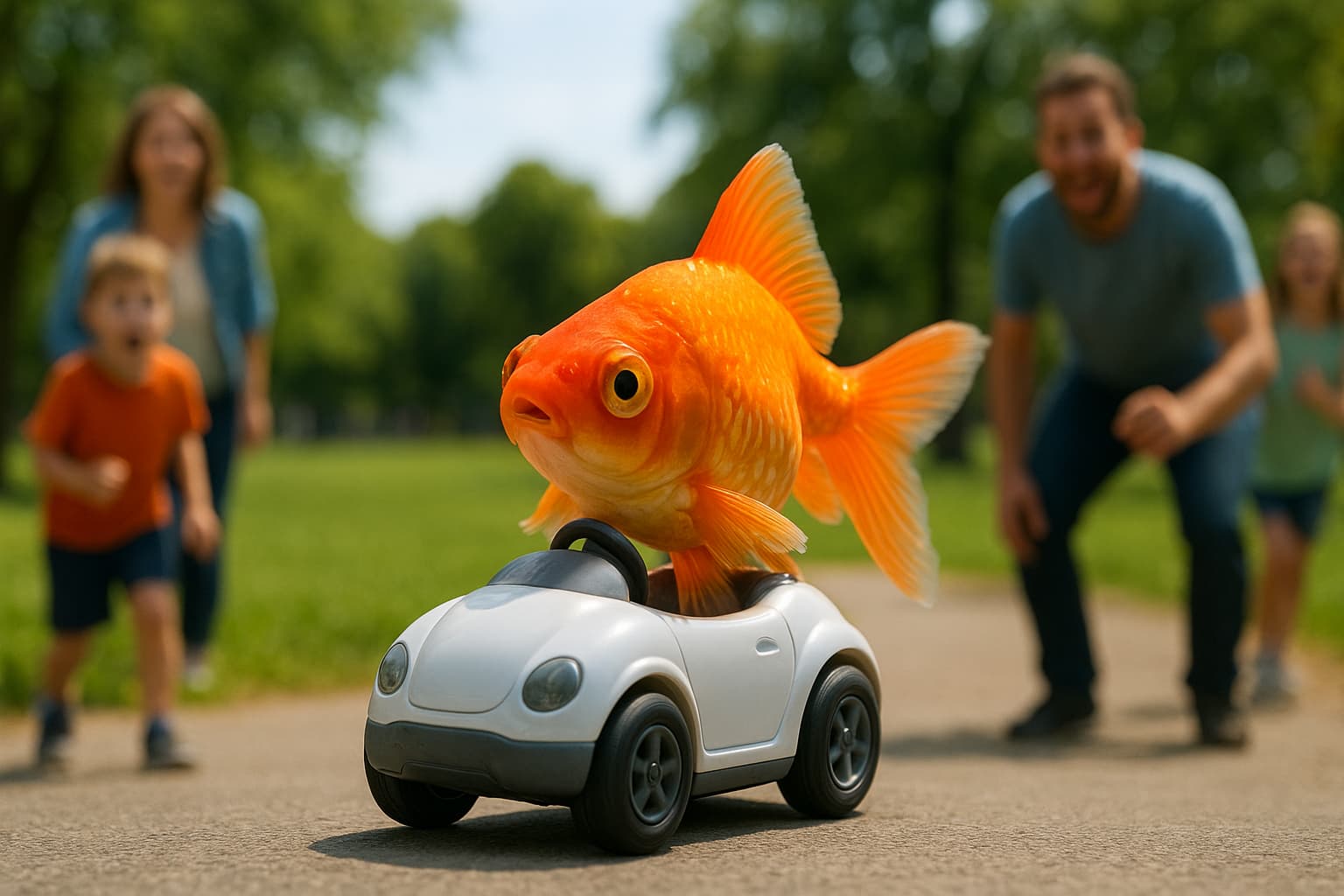 Blub the Goldfish Turns the Car Keys: How a Fish Became a Driving Sensation!
