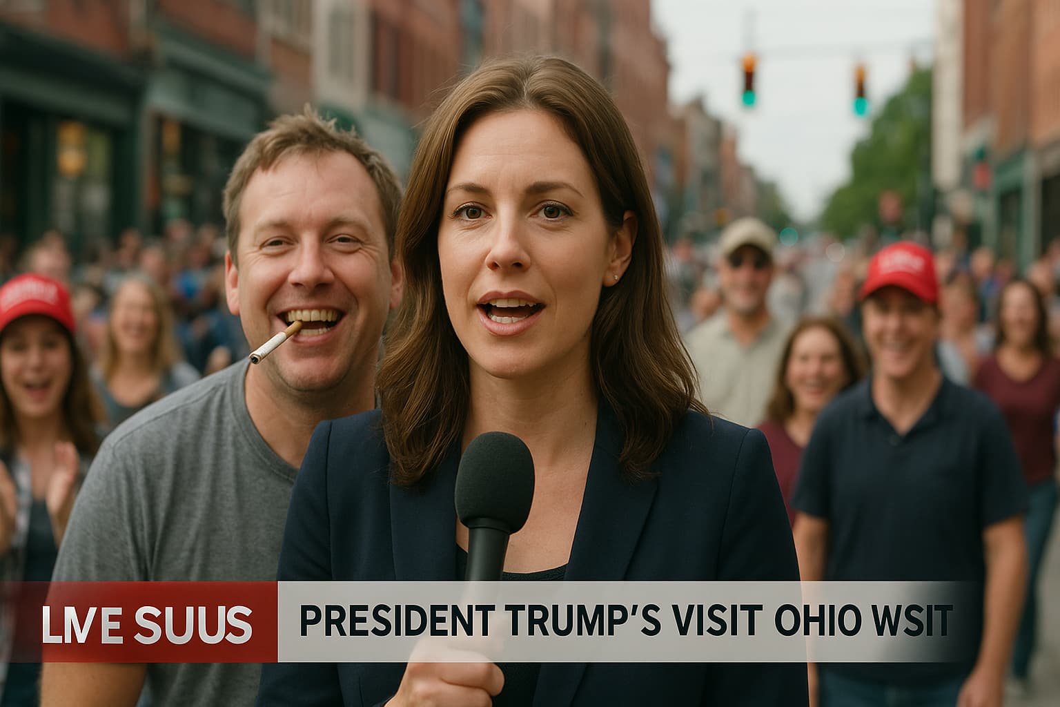 Cigarette Chewing Man Goes Viral During Trump's Ohio Visit – Unbelievable Moment Caught on Camera!