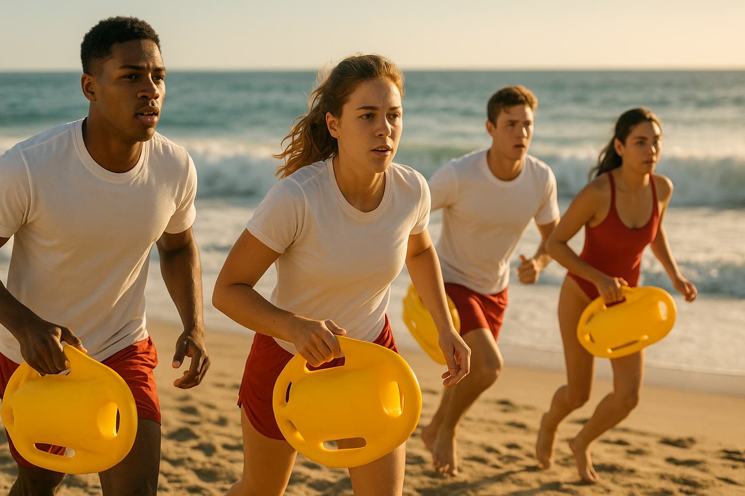 Baywatch Reboot Makes a Splash: Training on the Beach with a Fresh Cast!
