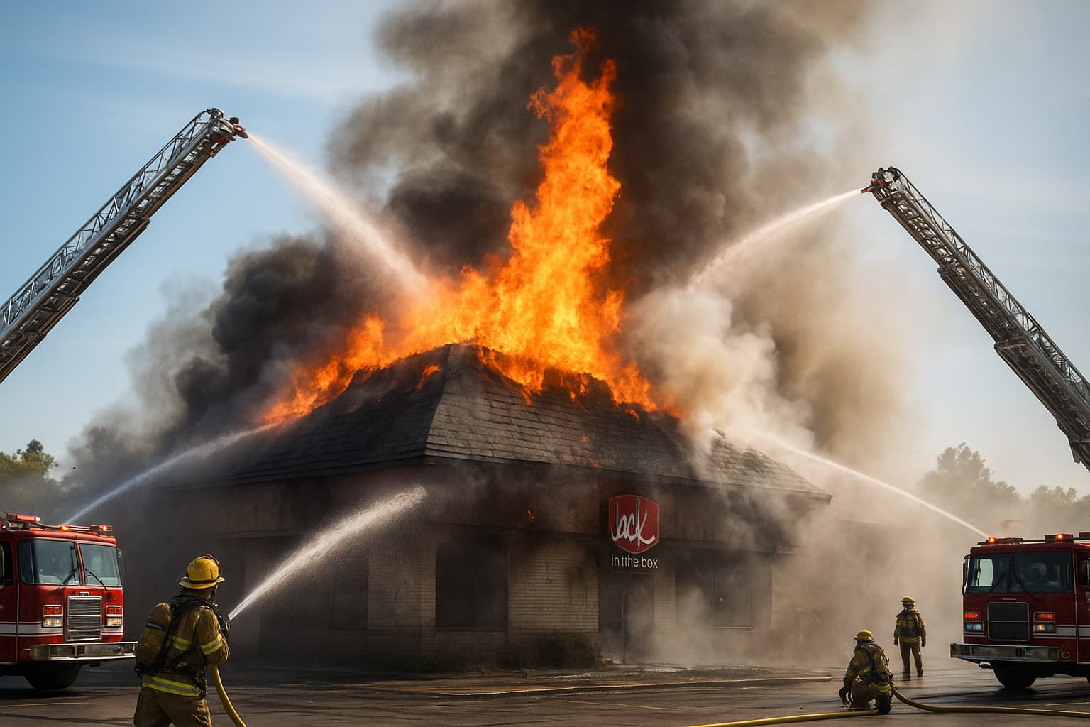 Flames and Fast Food: Abandoned Jack in the Box Sparks Dramatic Fire in Sacramento