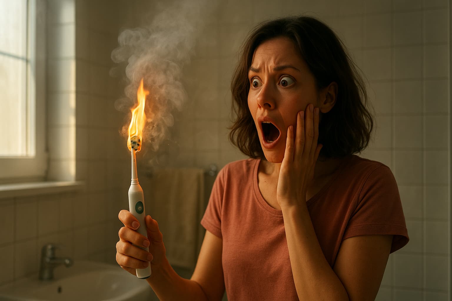 Explosion in the Bathroom: How an Unplugged Toothbrush Turned Into a Fiery Surprise!