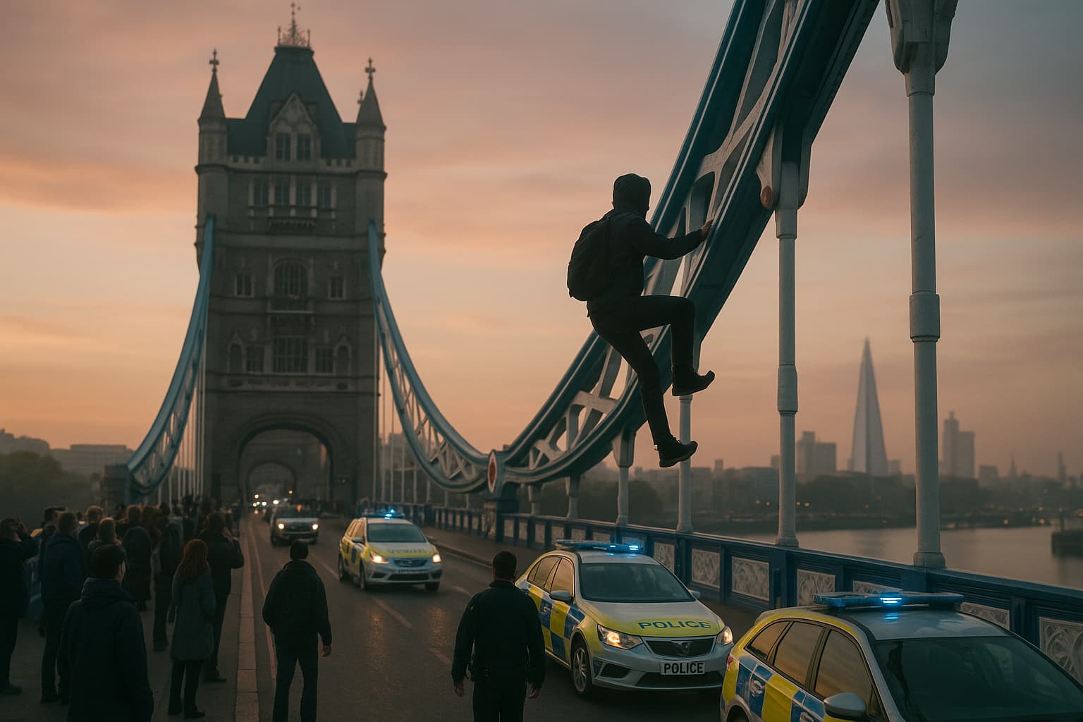 High Drama at Tower Bridge: Daredevil Standoff Leaves Police on Edge