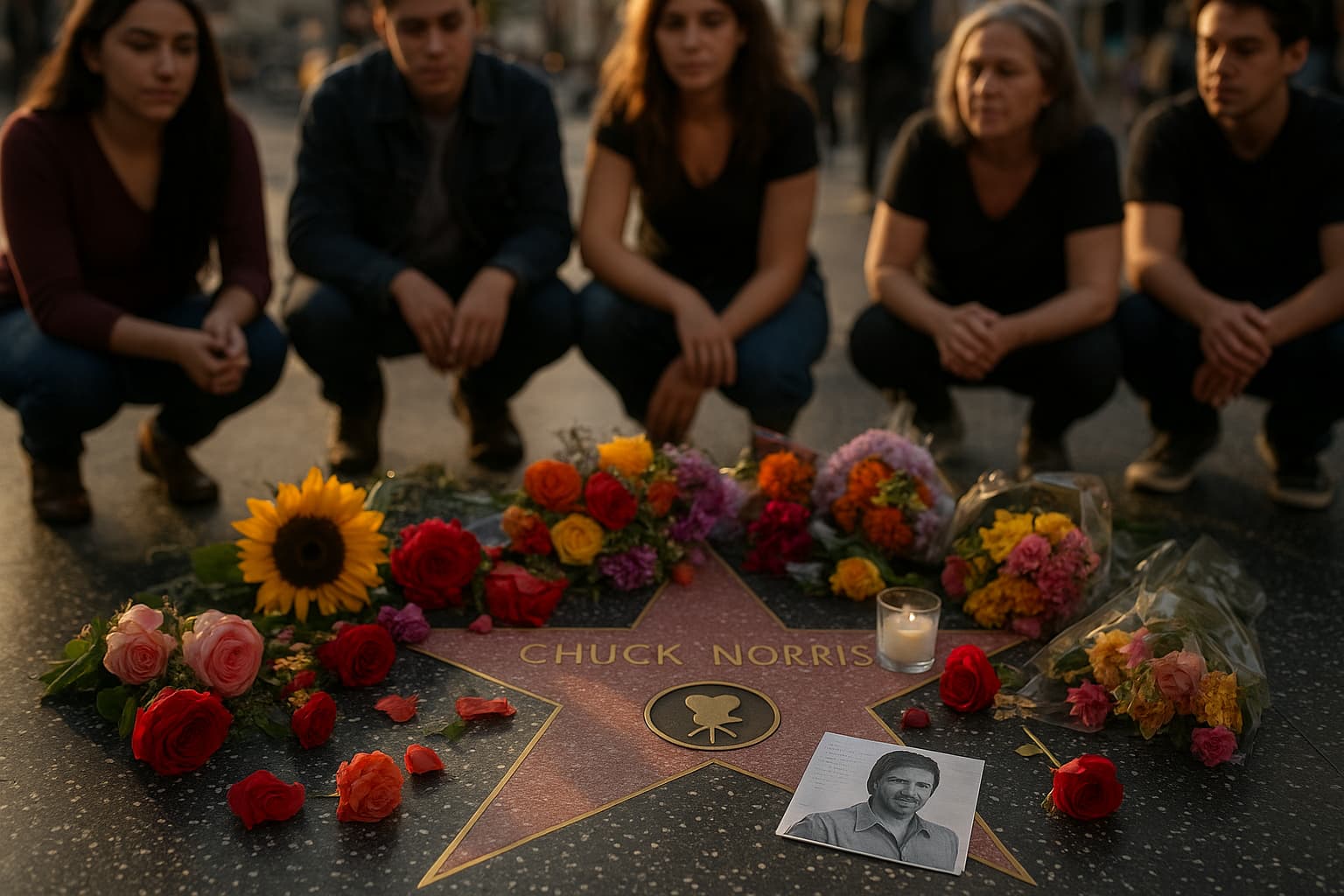 Chuck Norris Remembered: Fans Create Touching Memorial at Icon’s Hollywood Star