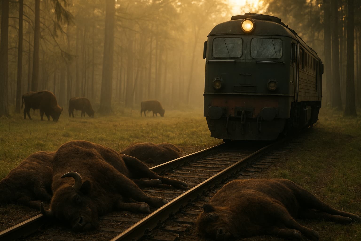 Train Wreck: Tragic Collision Claims Lives of Rare Bison in Poland