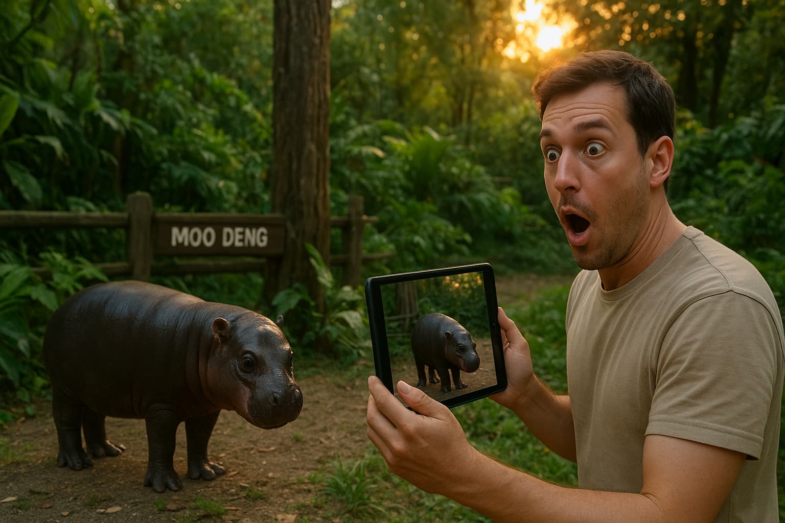 Hippo Hijinks: Man Faces $300 Fine After Disrupting Moo Deng's Peace!