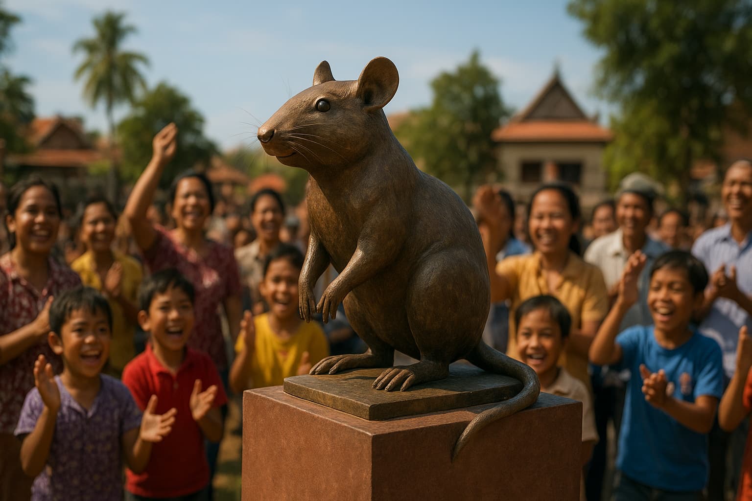Statue Unveiling: The Hero Rat Who Cleared Landmines and Our Hearts!