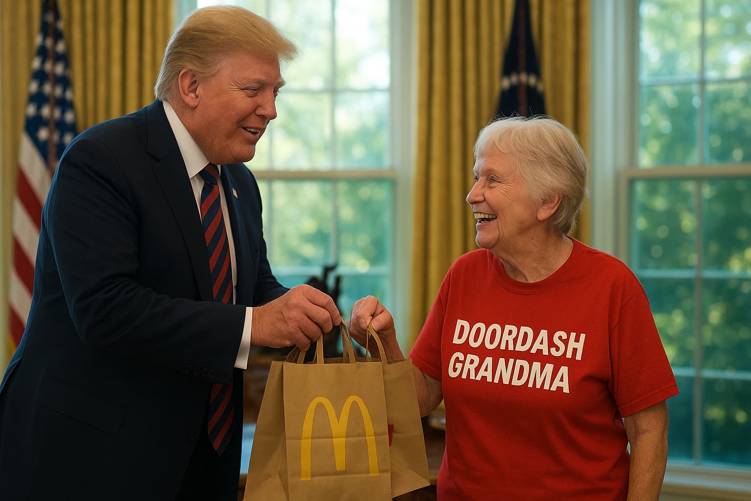 Trump, Tipping, and Takeout: A McDonald's Delivery in the Oval Office!